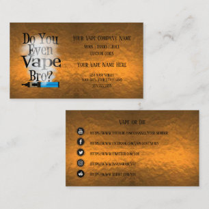 VAPE Vape Bro Copper Business Social Media Business Card