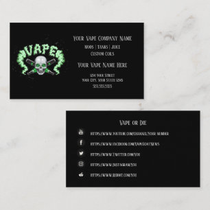 VAPE    Vape Skull Business with Social Media Card