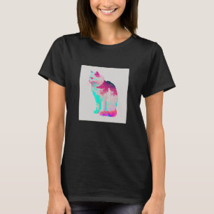 Vaperwave Aesthetic Glitch Cat Retrowave Synthwave T-Shirt