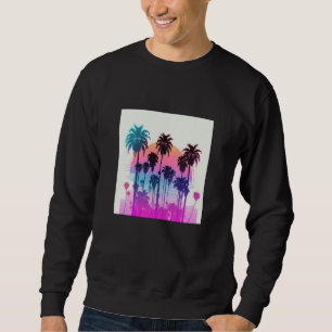 Vaperwave Aesthetic Glitch Palm Retrowave Synthwav Sweatshirt
