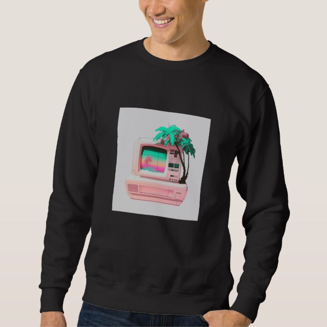 Vaperwave Aesthetic Glitch Retrowave Synthwave  12 Sweatshirt (Front)