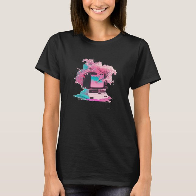 Vaperwave Aesthetic Glitch Retrowave Synthwave  5 T-Shirt (Front)