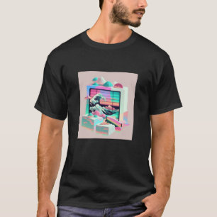 Vaperwave Aesthetic Glitch Sushi Retrowave Synthwa T-Shirt