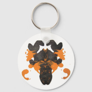 Vapid Orange Inkblot Design Key Ring