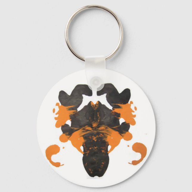 Vapid Orange Inkblot Design Key Ring (Front)