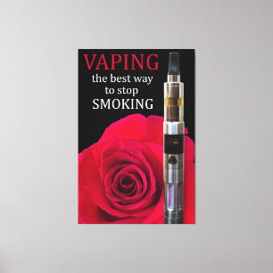 Vaping and rose flower canvas print