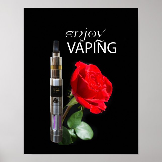 Vaping and rose flower poster (Front)
