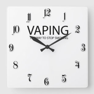 vaping square wall clock