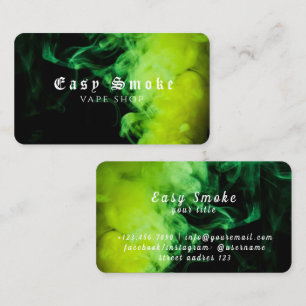 Vapor Vape Plume of Smoke Black & White Business Card