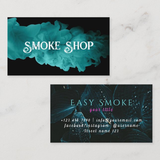 Vapor Vape Plume of Smoke Black & White Business Card (Front/Back)