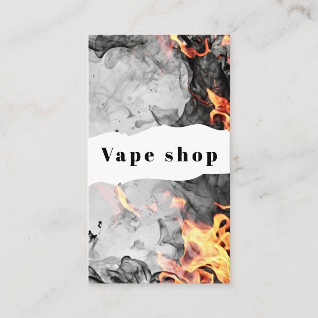Vapor Vape Plume of Smoke Black & White Business Card (Front)