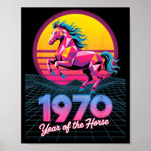 Vaporwave 2026 Year Horse 1978 48th Birthday Fortu Poster