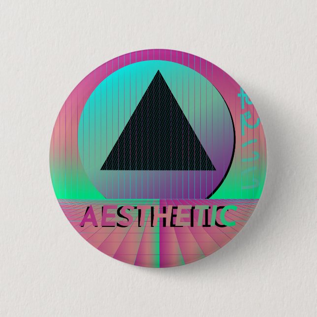 vaporwave aesthetic 6 cm round badge (Front)