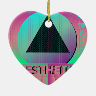 vaporwave aesthetic ceramic ornament