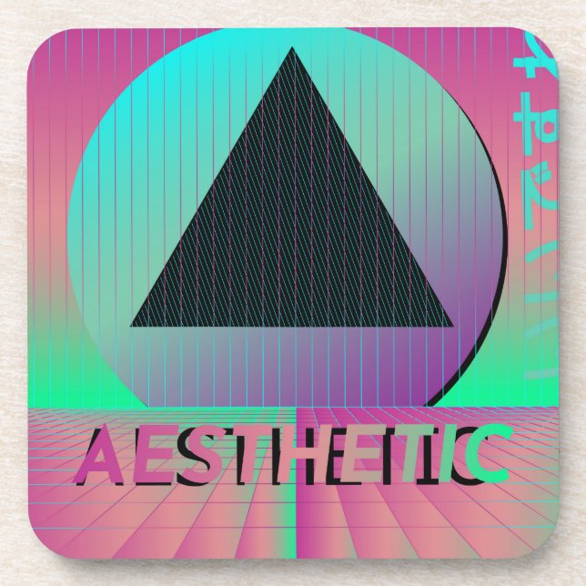 vaporwave aesthetic coaster (Front)
