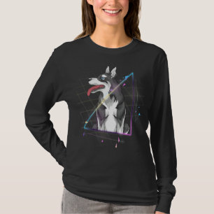 Vaporwave Aesthetic Dog Animal Pet Siberian Husky T-Shirt