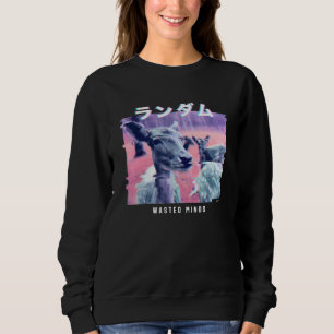 Vaporwave Aesthetic Glitch 80s Retro Deer Sweatshirt