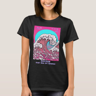 Vaporwave Aesthetic Great Wave Off Kanagawa Retro  T-Shirt