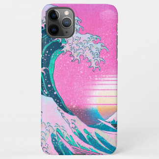 Vaporwave Aesthetic Great Wave Off Kanagawa Sunset iPhone 11Pro Max Case