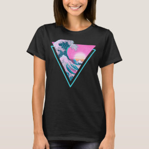 Vaporwave Aesthetic Great Wave Retro Triangle T-Shirt