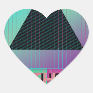 vaporwave aesthetic heart sticker