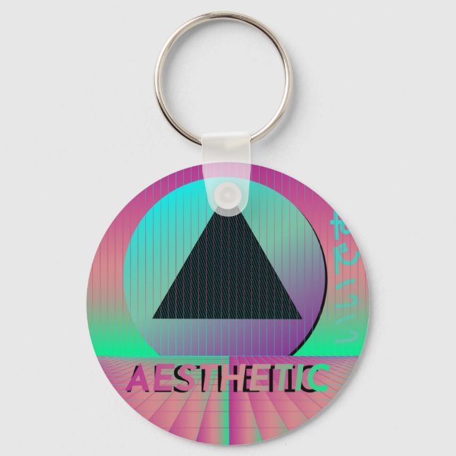 vaporwave aesthetic key ring (Front)