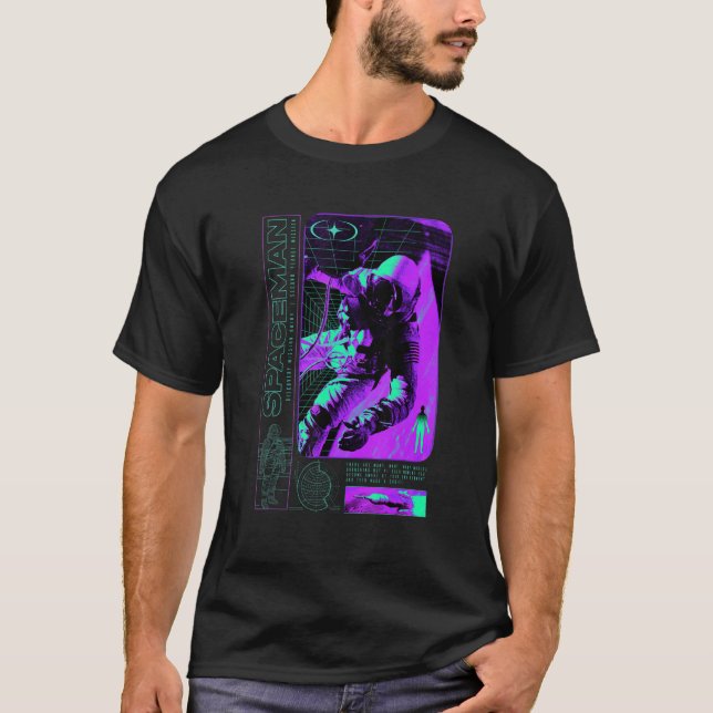 Vaporwave Aesthetic Spaceman Outer Space Galaxy As T-Shirt (Front)