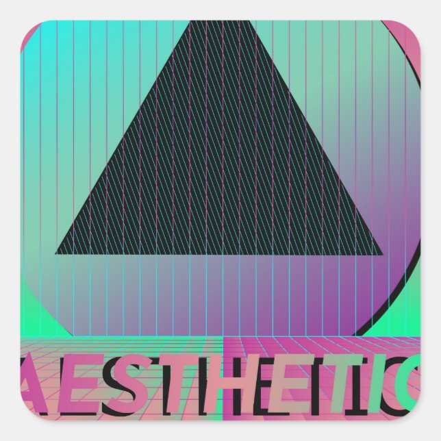 vaporwave aesthetic square sticker (Front)