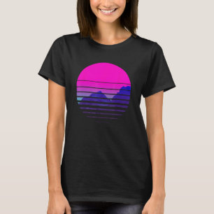 Vaporwave Aesthetic  Sundownsunrise Mountains Scen T-Shirt