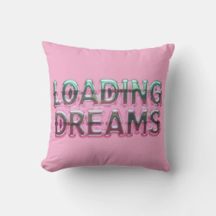 Vaporwave Aesthetics with Glitch Effect and Neon  Cushion
