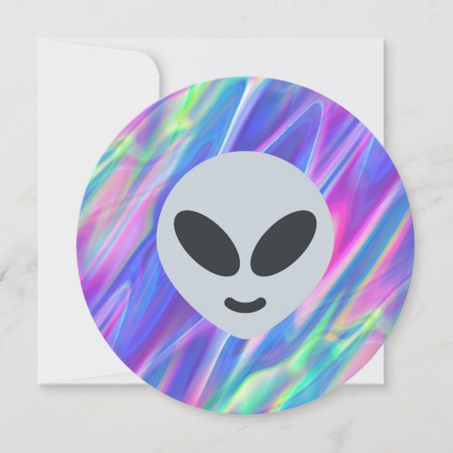 vaporwave alien emoji invitation (Front)