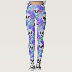 vaporwave alien emoji leggings