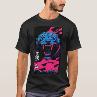 Vaporwave Animal Printiger Modern Fashion Cyberpun T-Shirt