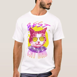 Vaporwave Best Cat Dad Kitty Aesthetic Retro T-Shi T-Shirt