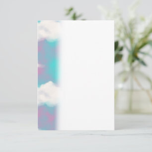Vaporwave Blue Sky Clouds Thank You Card