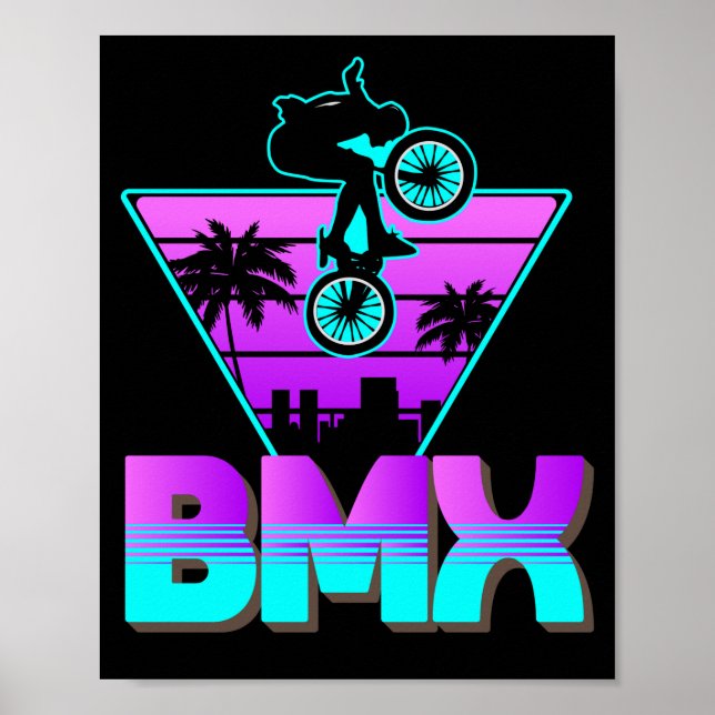 Vaporwave BMX Bike Boys Bicycle Poster (Front)