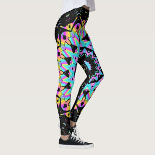 Vaporwave candy colored mandala leggings