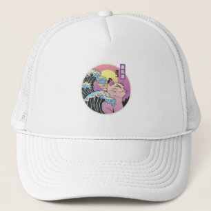 Vaporwave Cat - Aesthetic Design Trucker Hat