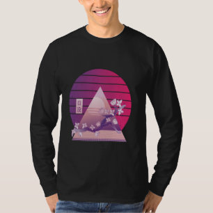 Vaporwave cherry blossoms pyramid sunset gradient T-Shirt