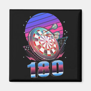 Vaporwave Dart Throwing Dartboard 180 Darts Magnet