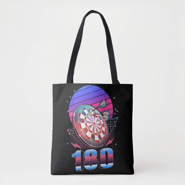 Vaporwave Dart Throwing Dartboard 180 Darts Tote Bag (Front)