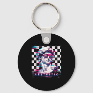 Vaporwave david glitch art aesthetic retrowave 80s key ring
