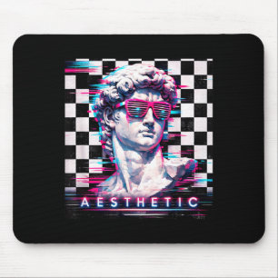 Vaporwave david glitch art aesthetic retrowave 80s mouse pad