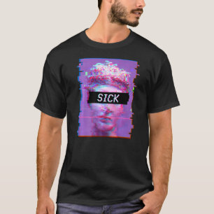 Vaporwave David Statue Aesthetic Art Sick Sad Mich T-Shirt