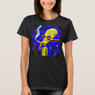Vaporwave Fire it Up Alien From Outer Space Abstra T-Shirt