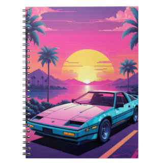 Vaporwave Futuristic Retro Sports Car Notebook