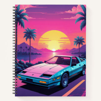 Vaporwave Futuristic Retro Sports Car Notebook