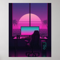 Vaporwave Gaming Desk