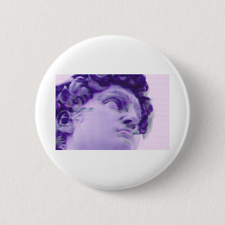 Vaporwave greek glitch statue 6 cm round badge