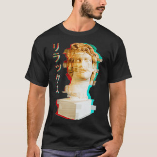 Vaporwave Greek Statue Helios with Aesthetic Glitc T-Shirt